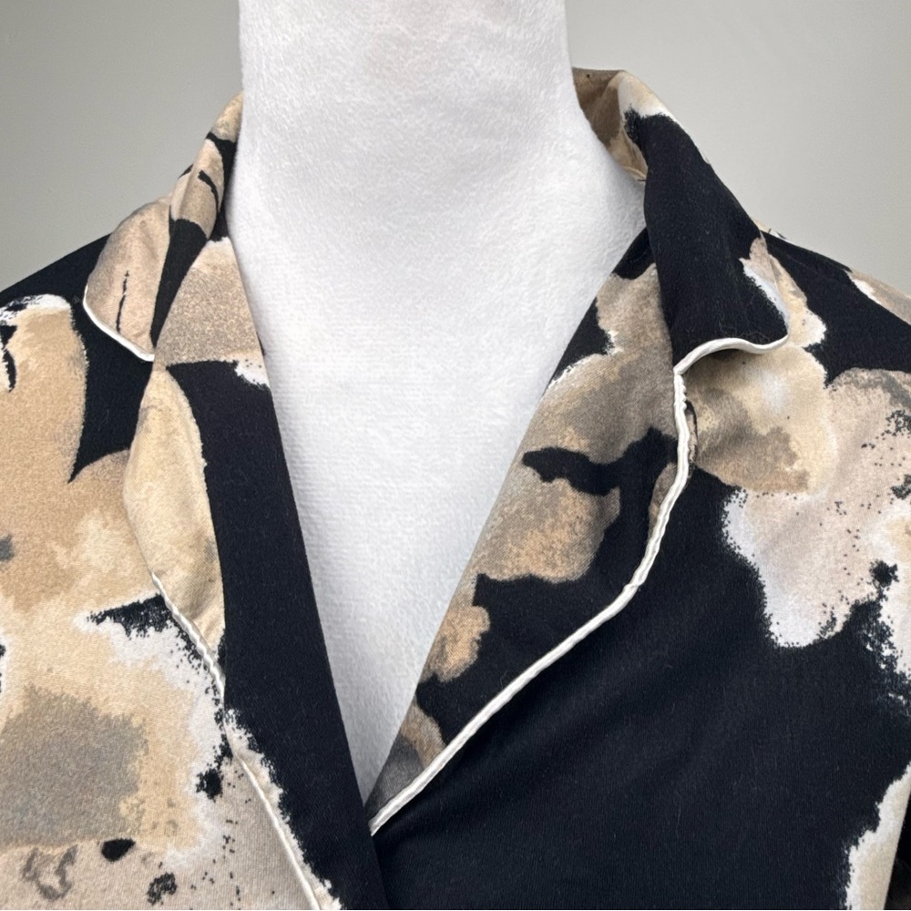 Nicole Miller New York Floral Lounge Sleep Shirt Button Front Relaxed Night Smal - Picture 11 of 13